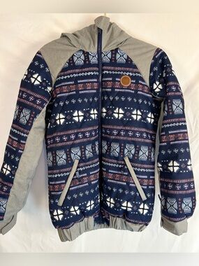 Roxy Girls Youth 16 XXL Ski Snow Jacket DryFlight 10K Navy Print